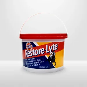 Restore lyte, is an electrolyte horse supplement, which rapidly Renews salts lost through sweating, helps sustain muscle integrity, and provides a stable energy supply. Enriched with glycine and Vitamin C for horses.