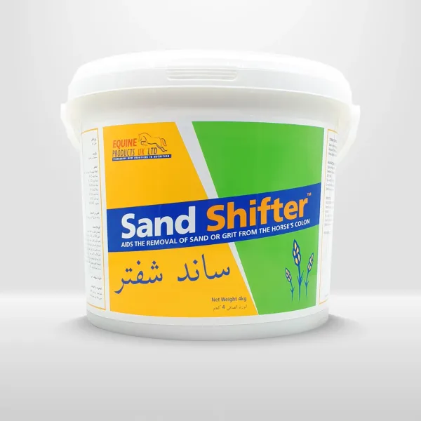 Sand Shifter, works by adhering to sand particles in the gut, helping to clear them out and prevent dangerous blockages. Ideal for horses grazing in sandy environments.